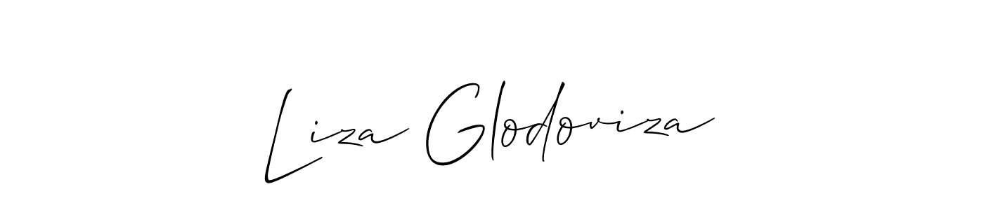 Create a beautiful signature design for name Liza Glodoviza. With this signature (Allison_Script) fonts, you can make a handwritten signature for free. Liza Glodoviza signature style 2 images and pictures png