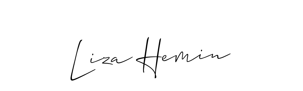 How to make Liza Hemin name signature. Use Allison_Script style for creating short signs online. This is the latest handwritten sign. Liza Hemin signature style 2 images and pictures png