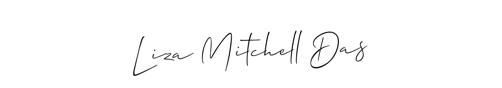 The best way (Allison_Script) to make a short signature is to pick only two or three words in your name. The name Liza Mitchell Das include a total of six letters. For converting this name. Liza Mitchell Das signature style 2 images and pictures png