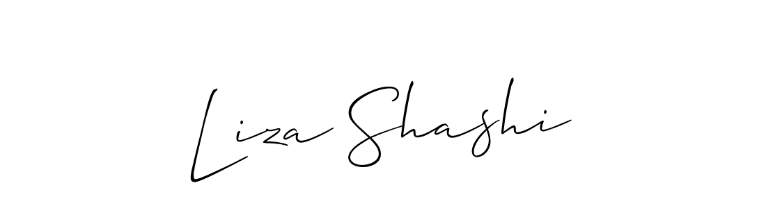 Liza Shashi stylish signature style. Best Handwritten Sign (Allison_Script) for my name. Handwritten Signature Collection Ideas for my name Liza Shashi. Liza Shashi signature style 2 images and pictures png