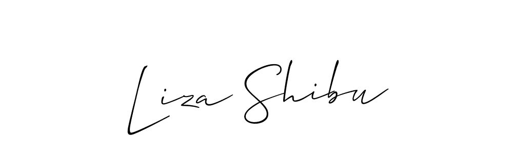 Use a signature maker to create a handwritten signature online. With this signature software, you can design (Allison_Script) your own signature for name Liza Shibu. Liza Shibu signature style 2 images and pictures png