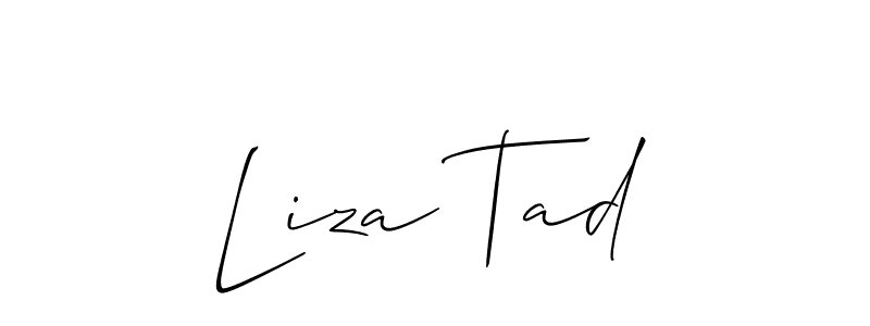 Similarly Allison_Script is the best handwritten signature design. Signature creator online .You can use it as an online autograph creator for name Liza Tad. Liza Tad signature style 2 images and pictures png