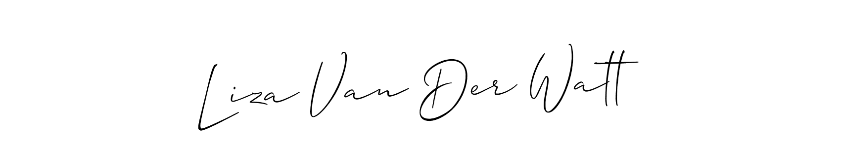 It looks lik you need a new signature style for name Liza Van Der Watt. Design unique handwritten (Allison_Script) signature with our free signature maker in just a few clicks. Liza Van Der Watt signature style 2 images and pictures png