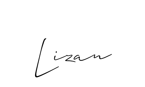 The best way (Allison_Script) to make a short signature is to pick only two or three words in your name. The name Lizan include a total of six letters. For converting this name. Lizan signature style 2 images and pictures png