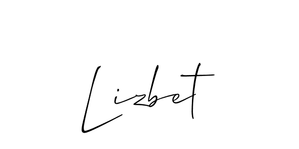 The best way (Allison_Script) to make a short signature is to pick only two or three words in your name. The name Lizbet include a total of six letters. For converting this name. Lizbet signature style 2 images and pictures png