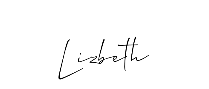 Best and Professional Signature Style for Lizbeth. Allison_Script Best Signature Style Collection. Lizbeth signature style 2 images and pictures png