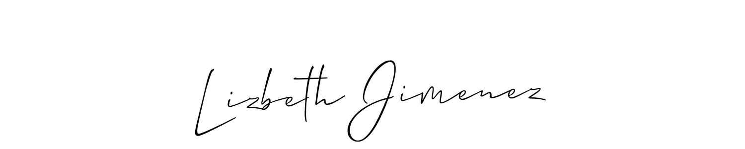 How to make Lizbeth Jimenez signature? Allison_Script is a professional autograph style. Create handwritten signature for Lizbeth Jimenez name. Lizbeth Jimenez signature style 2 images and pictures png