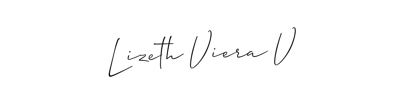 Make a short Lizeth Viera V signature style. Manage your documents anywhere anytime using Allison_Script. Create and add eSignatures, submit forms, share and send files easily. Lizeth Viera V signature style 2 images and pictures png