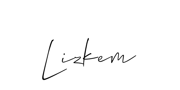 if you are searching for the best signature style for your name Lizkem. so please give up your signature search. here we have designed multiple signature styles  using Allison_Script. Lizkem signature style 2 images and pictures png