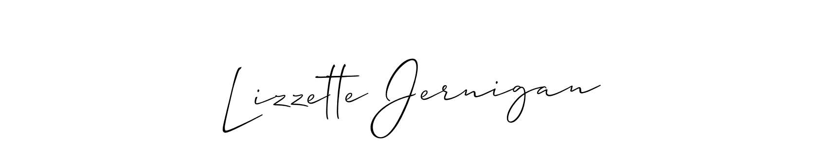 Use a signature maker to create a handwritten signature online. With this signature software, you can design (Allison_Script) your own signature for name Lizzette Jernigan. Lizzette Jernigan signature style 2 images and pictures png