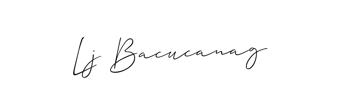 if you are searching for the best signature style for your name Lj Bacucanag. so please give up your signature search. here we have designed multiple signature styles  using Allison_Script. Lj Bacucanag signature style 2 images and pictures png