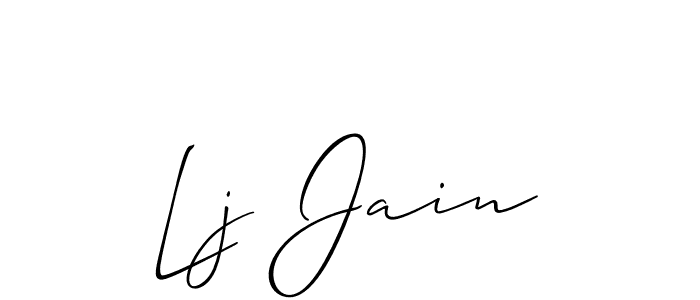 Allison_Script is a professional signature style that is perfect for those who want to add a touch of class to their signature. It is also a great choice for those who want to make their signature more unique. Get Lj Jain name to fancy signature for free. Lj Jain signature style 2 images and pictures png