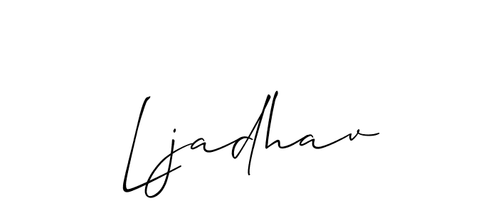 Also we have Ljadhav name is the best signature style. Create professional handwritten signature collection using Allison_Script autograph style. Ljadhav signature style 2 images and pictures png