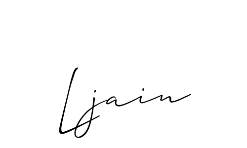 The best way (Allison_Script) to make a short signature is to pick only two or three words in your name. The name Ljain include a total of six letters. For converting this name. Ljain signature style 2 images and pictures png