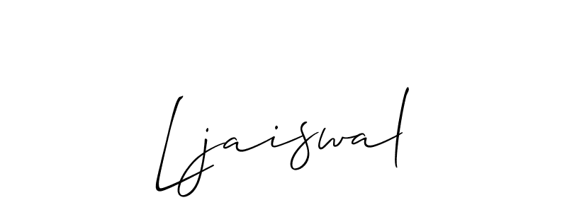 Also we have Ljaiswal name is the best signature style. Create professional handwritten signature collection using Allison_Script autograph style. Ljaiswal signature style 2 images and pictures png
