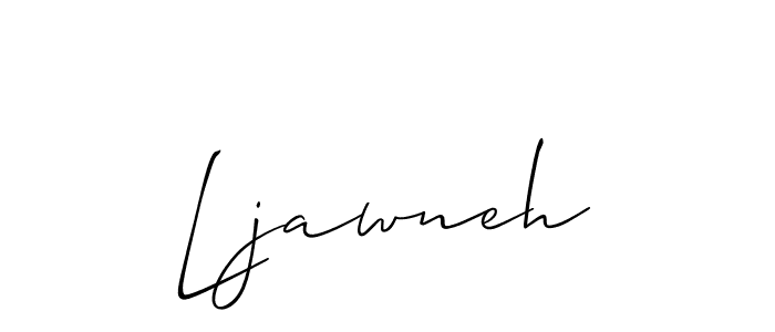 The best way (Allison_Script) to make a short signature is to pick only two or three words in your name. The name Ljawneh include a total of six letters. For converting this name. Ljawneh signature style 2 images and pictures png