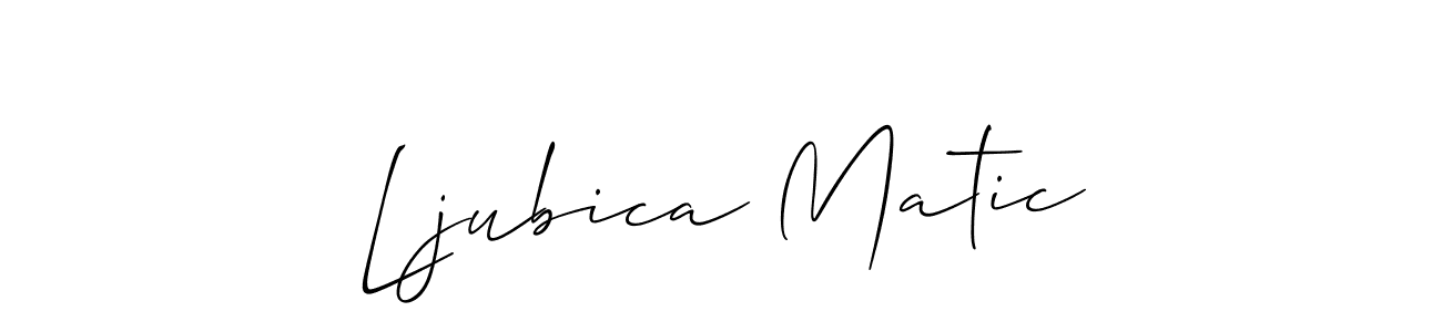 The best way (Allison_Script) to make a short signature is to pick only two or three words in your name. The name Ljubica Matic include a total of six letters. For converting this name. Ljubica Matic signature style 2 images and pictures png
