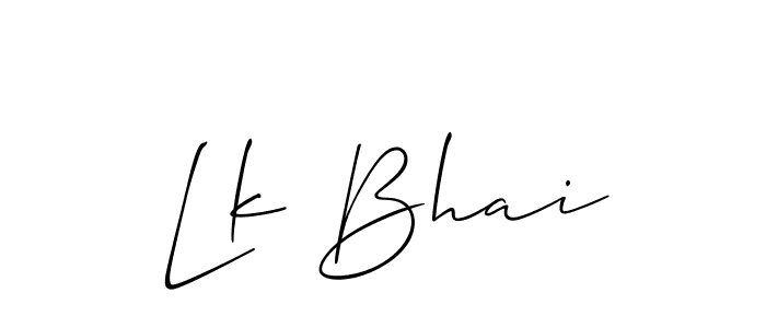 Also You can easily find your signature by using the search form. We will create Lk Bhai name handwritten signature images for you free of cost using Allison_Script sign style. Lk Bhai signature style 2 images and pictures png