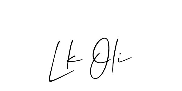 Design your own signature with our free online signature maker. With this signature software, you can create a handwritten (Allison_Script) signature for name Lk Oli. Lk Oli signature style 2 images and pictures png