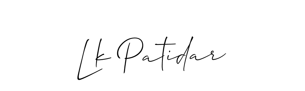 How to make Lk Patidar signature? Allison_Script is a professional autograph style. Create handwritten signature for Lk Patidar name. Lk Patidar signature style 2 images and pictures png