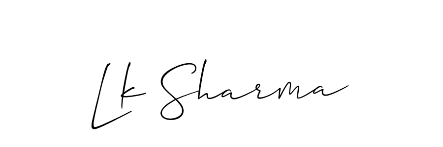 Make a short Lk Sharma signature style. Manage your documents anywhere anytime using Allison_Script. Create and add eSignatures, submit forms, share and send files easily. Lk Sharma signature style 2 images and pictures png