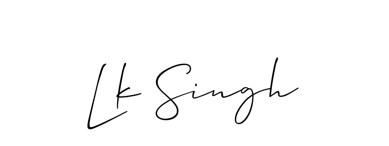 Make a beautiful signature design for name Lk Singh. With this signature (Allison_Script) style, you can create a handwritten signature for free. Lk Singh signature style 2 images and pictures png