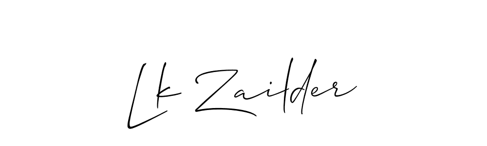 Allison_Script is a professional signature style that is perfect for those who want to add a touch of class to their signature. It is also a great choice for those who want to make their signature more unique. Get Lk Zailder name to fancy signature for free. Lk Zailder signature style 2 images and pictures png