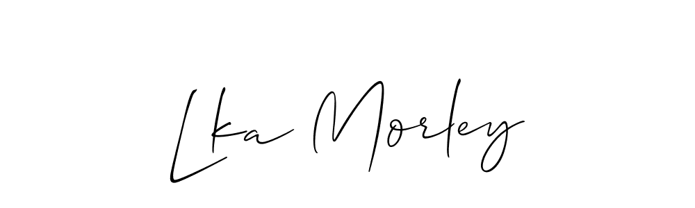 if you are searching for the best signature style for your name Lka Morley. so please give up your signature search. here we have designed multiple signature styles  using Allison_Script. Lka Morley signature style 2 images and pictures png
