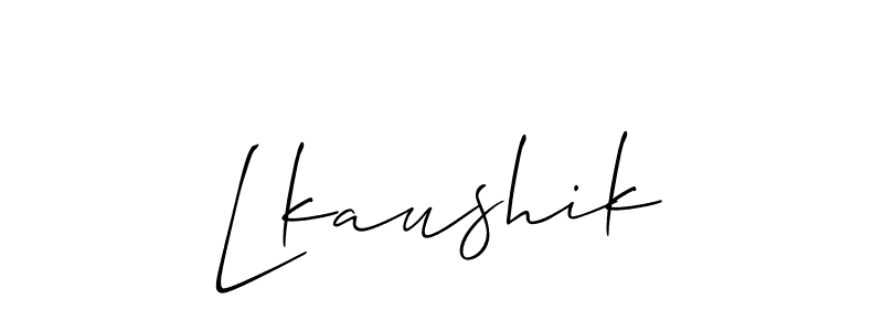 How to make Lkaushik signature? Allison_Script is a professional autograph style. Create handwritten signature for Lkaushik name. Lkaushik signature style 2 images and pictures png