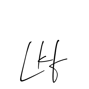 Make a beautiful signature design for name Lkf. With this signature (Allison_Script) style, you can create a handwritten signature for free. Lkf signature style 2 images and pictures png