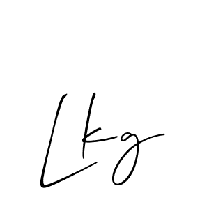 if you are searching for the best signature style for your name Lkg. so please give up your signature search. here we have designed multiple signature styles  using Allison_Script. Lkg signature style 2 images and pictures png