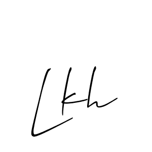 Make a beautiful signature design for name Lkh. With this signature (Allison_Script) style, you can create a handwritten signature for free. Lkh signature style 2 images and pictures png