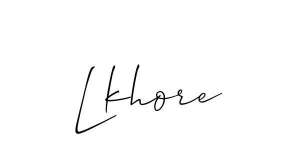The best way (Allison_Script) to make a short signature is to pick only two or three words in your name. The name Lkhore include a total of six letters. For converting this name. Lkhore signature style 2 images and pictures png
