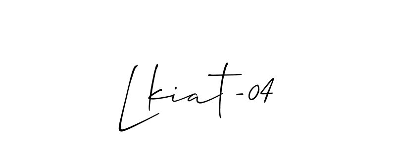 Also You can easily find your signature by using the search form. We will create Lkiat-04 name handwritten signature images for you free of cost using Allison_Script sign style. Lkiat-04 signature style 2 images and pictures png