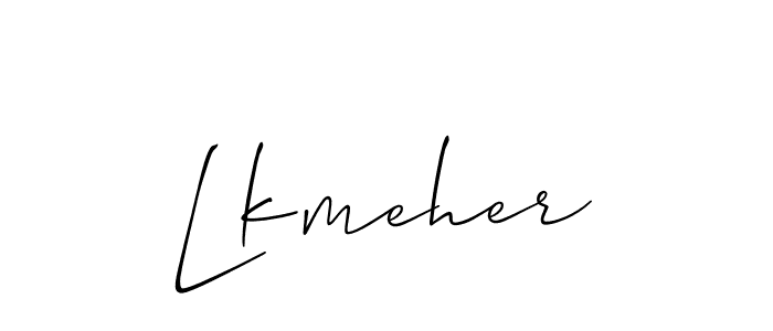 How to make Lkmeher name signature. Use Allison_Script style for creating short signs online. This is the latest handwritten sign. Lkmeher signature style 2 images and pictures png