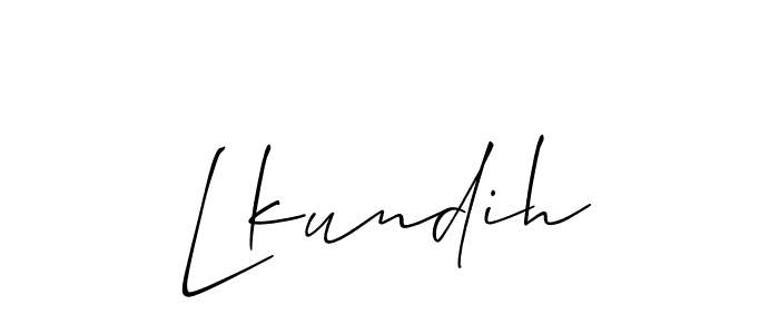 Create a beautiful signature design for name Lkundih. With this signature (Allison_Script) fonts, you can make a handwritten signature for free. Lkundih signature style 2 images and pictures png