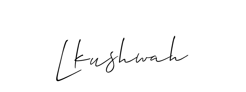 How to Draw Lkushwah signature style? Allison_Script is a latest design signature styles for name Lkushwah. Lkushwah signature style 2 images and pictures png
