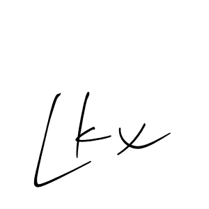 if you are searching for the best signature style for your name Lkx. so please give up your signature search. here we have designed multiple signature styles  using Allison_Script. Lkx signature style 2 images and pictures png