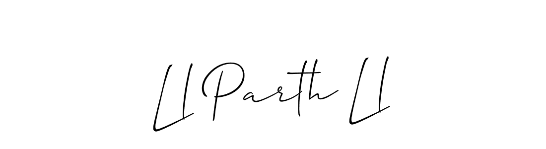 The best way (Allison_Script) to make a short signature is to pick only two or three words in your name. The name Ll Parth Ll include a total of six letters. For converting this name. Ll Parth Ll signature style 2 images and pictures png