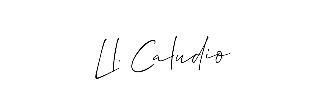 How to make Ll. Caludio name signature. Use Allison_Script style for creating short signs online. This is the latest handwritten sign. Ll. Caludio signature style 2 images and pictures png