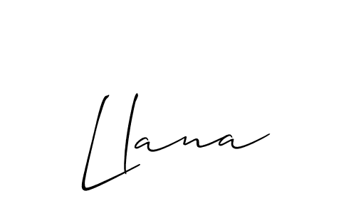 The best way (Allison_Script) to make a short signature is to pick only two or three words in your name. The name Llana include a total of six letters. For converting this name. Llana signature style 2 images and pictures png