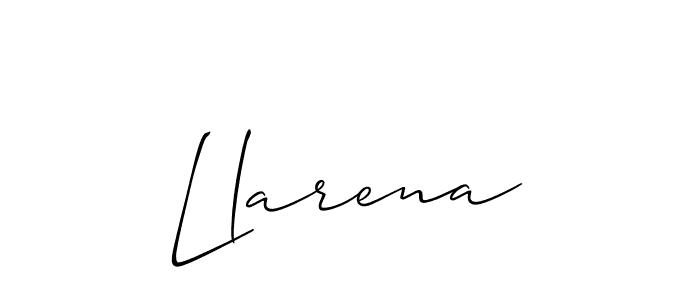 Create a beautiful signature design for name Llarena. With this signature (Allison_Script) fonts, you can make a handwritten signature for free. Llarena signature style 2 images and pictures png