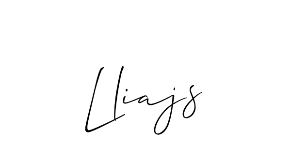 It looks lik you need a new signature style for name Lliajs. Design unique handwritten (Allison_Script) signature with our free signature maker in just a few clicks. Lliajs signature style 2 images and pictures png