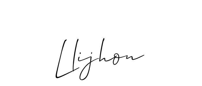 It looks lik you need a new signature style for name Llijhon. Design unique handwritten (Allison_Script) signature with our free signature maker in just a few clicks. Llijhon signature style 2 images and pictures png
