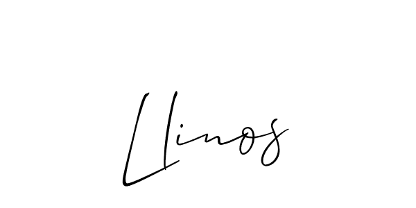 How to make Llinos name signature. Use Allison_Script style for creating short signs online. This is the latest handwritten sign. Llinos signature style 2 images and pictures png