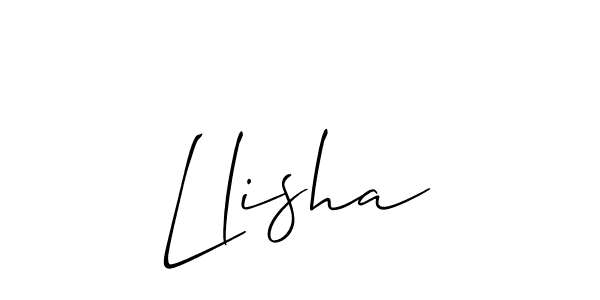 The best way (Allison_Script) to make a short signature is to pick only two or three words in your name. The name Llisha include a total of six letters. For converting this name. Llisha signature style 2 images and pictures png
