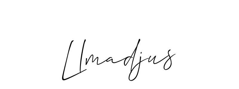Use a signature maker to create a handwritten signature online. With this signature software, you can design (Allison_Script) your own signature for name Llmadjus. Llmadjus signature style 2 images and pictures png