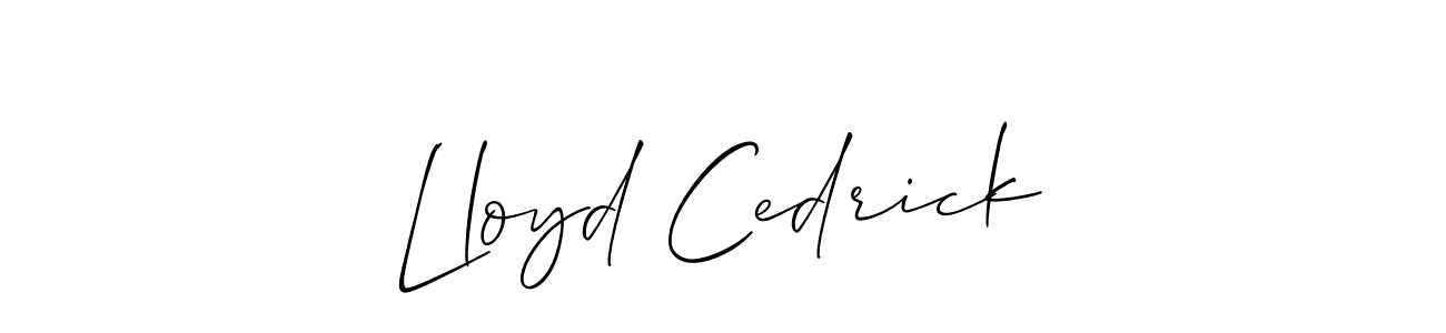 Allison_Script is a professional signature style that is perfect for those who want to add a touch of class to their signature. It is also a great choice for those who want to make their signature more unique. Get Lloyd Cedrick name to fancy signature for free. Lloyd Cedrick signature style 2 images and pictures png