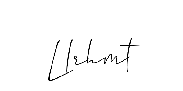 How to make Llrhmt name signature. Use Allison_Script style for creating short signs online. This is the latest handwritten sign. Llrhmt signature style 2 images and pictures png