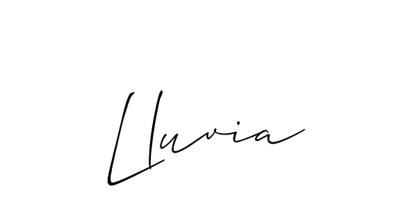 How to make Lluvia name signature. Use Allison_Script style for creating short signs online. This is the latest handwritten sign. Lluvia signature style 2 images and pictures png